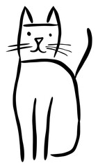 PNG Drawing of a cat animal mammal black.