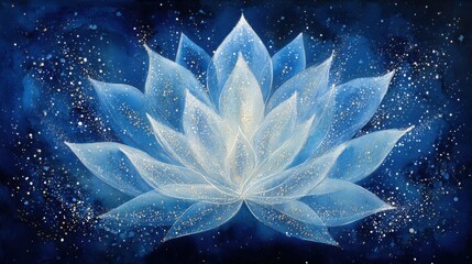 celestial blue lotus flower art