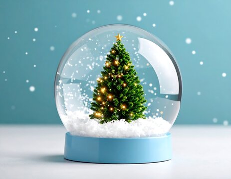 Christmas snow globe, tiny tree