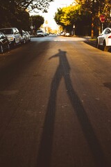 Long shadow in the sunset 