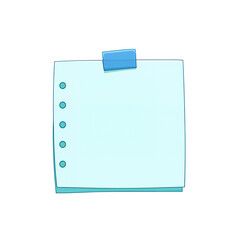 Pastel Blue Blank Note with Adhesive Tape on Black Background for Memorable Messages