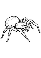 Black and white vector of spider on white background. Perfect for engraving, prints, tattoos, laser projects, insect designs, and spider lovers