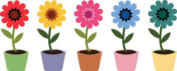 Floral Pattern Vector with Colorful Summer Blossoms, Pink Flower, Leaf, Grass, Garden Nature Design, Butterfly and Spring Beauty Art for Decorative Cards and Wallpaper