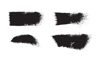 Black paint brush strokes set on white