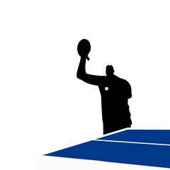 Silhouette of Table Tennis Player Illustration