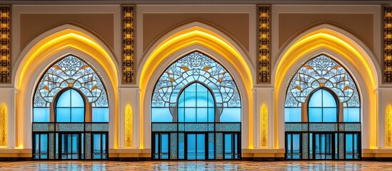 Obraz premium Ornate arched windows in a grand hall
