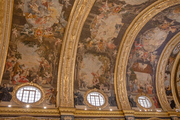 Obraz premium Views from the interior of St John's Co-Cathedral in Malta