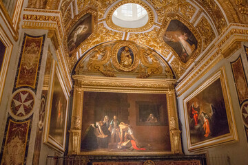 Views from the interior of St John's Co-Cathedral in Malta