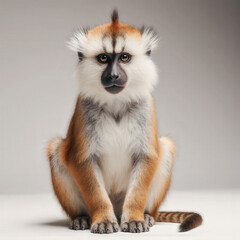 Obraz premium Monkey's Gaze: A captivating portrait of a monkey. The monkey's expressive eyes gaze directly at the viewer.