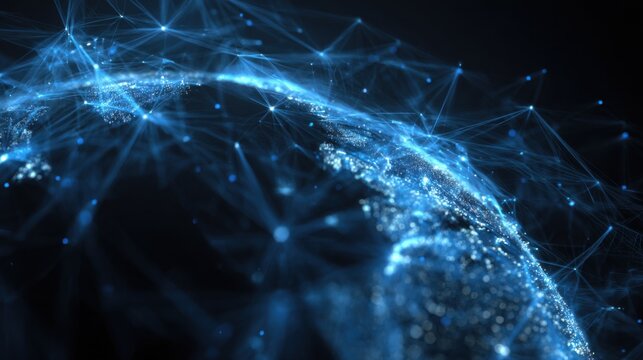 global network digital earth blue