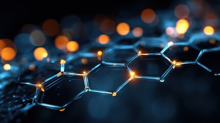glowing hexagonal network structure