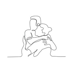 logo design flat abstract continuous line hugging