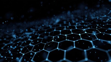 Fototapeta premium glowing blue network hexagon pattern