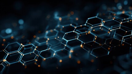 glowing hexagonal network abstract design