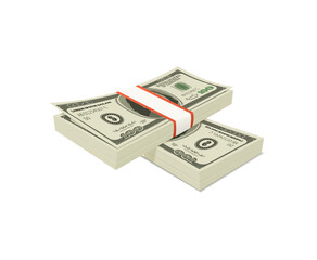 Wads of Money, dollars of America, Big pile of US dollar notes, A lot of money isolated on transparent background 