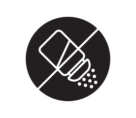 No salt sign vectors set in black. line and flat versions.signs design. Thin graphic elements vector
