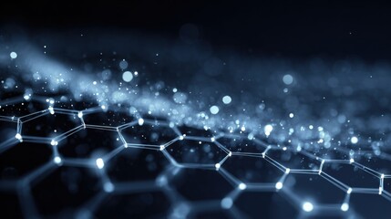 glowing hexagonal network abstract