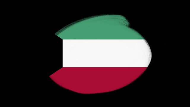 Kuwait flag created with brush strokes