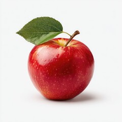 Single red apple with leaf (2)