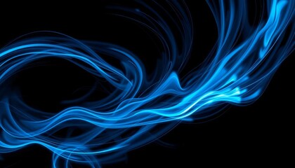 Fototapeta premium Swirling electric blue streaks on black, creating a dynamic, abstract texture, dynamic, art