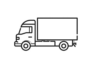 Simple outline drawing of a delivery truck