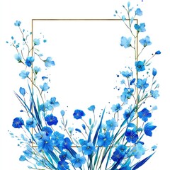 Delicate blue floral frame