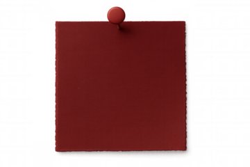 Red note paper pinned on a transparent background, creating a simple yet effective space for messages or reminders