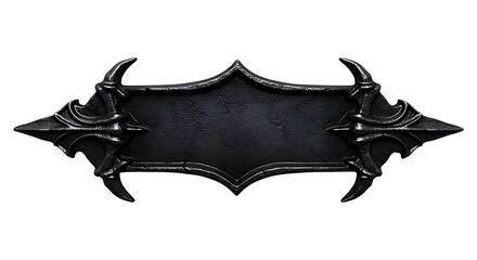 Antique vampire-style nameplate with gothic iron texture and claw-shaped corners