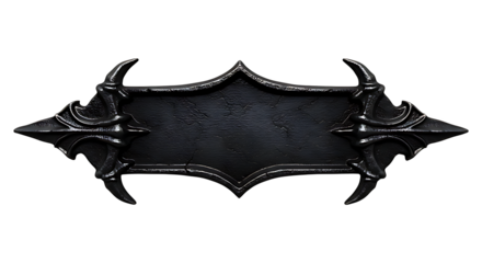 Antique vampire-style nameplate with gothic iron texture and claw-shaped corners