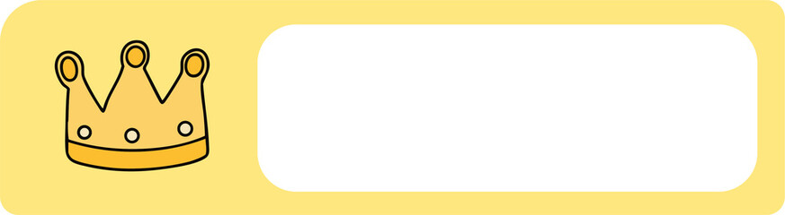 유치원 왕관 모자 라인드로잉 이름표(kindergarten crown yellow name tag line drawing)
