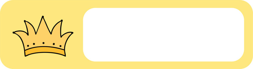 유치원 왕관 모자 라인드로잉 이름표(kindergarten crown yellow name tag line drawing)