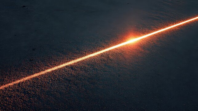 Abstract Glowing Orange Line On Dark Background - Powered by Adobe