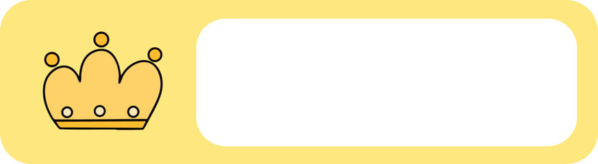 유치원 왕관 모자 라인드로잉 이름표(kindergarten crown yellow name tag line drawing)