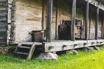 Old wooden barn for storing grain