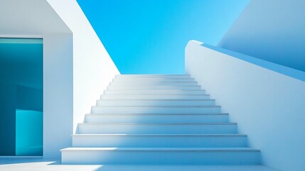 Obraz premium White Steps, Blue Sky