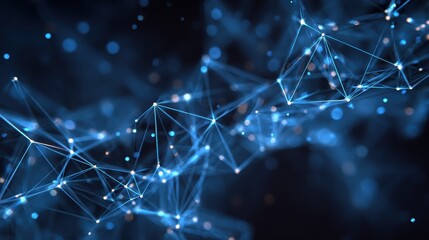 glowing blue network connections abstract