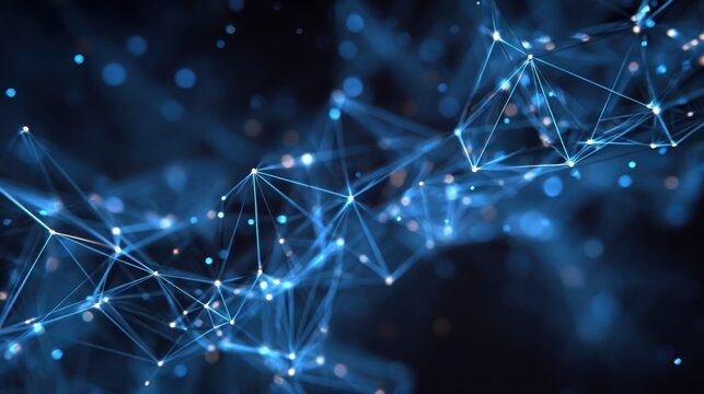 glowing blue network connections abstract - Powered by Adobe