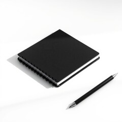 Black closed notebook isolated on white book mockup Ultra realistic Photorealistic 