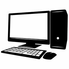 Fototapeta premium Computer Desktop Black Vector Illustration