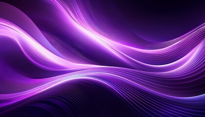 Obraz premium abstract purple background with glowing curved lines and modern wave design
