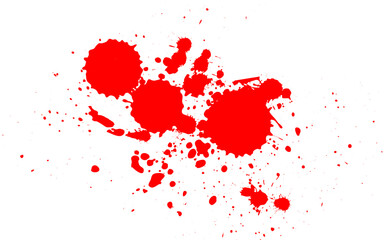 Red brush painting dropped splash splatter grunge graphic element. Eps10