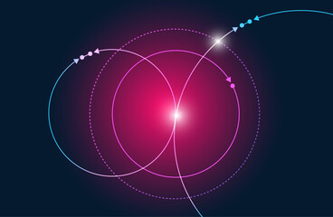 grafica, astratta, cerchi, concetto, rotazione,  orbita © xyz+