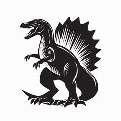 Realistic Vector Illustration of Spinosaurus Dinosaur with Detailed Features