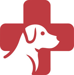 Dog head logo vector art illustration
