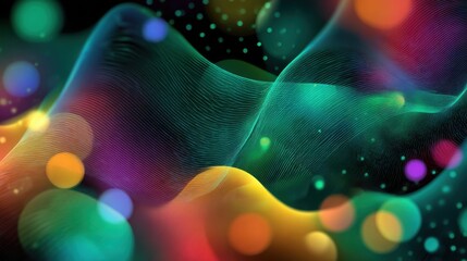 colorful abstract wave lines bokeh
