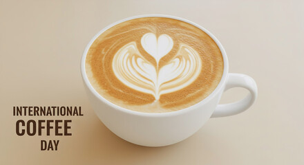 Celebrating International Coffee Day with a beautifully crafted latte art heart