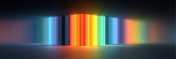 Colorful light patterns creating a striking visual effect with vibrant hues illuminating a dark background