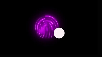 Security Access Verification icon animation ,Security Verification icon animated. fingerprint scanning neon sign video, fingerprint lock secure security. neon fingerprint icon with checkmark symbol . - Powered by Adobe