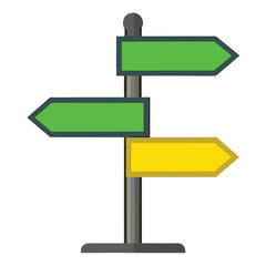Three Directional Arrow Signs on Post