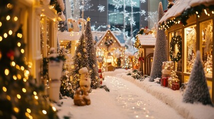 Fototapeta premium A Magical Christmas Village.